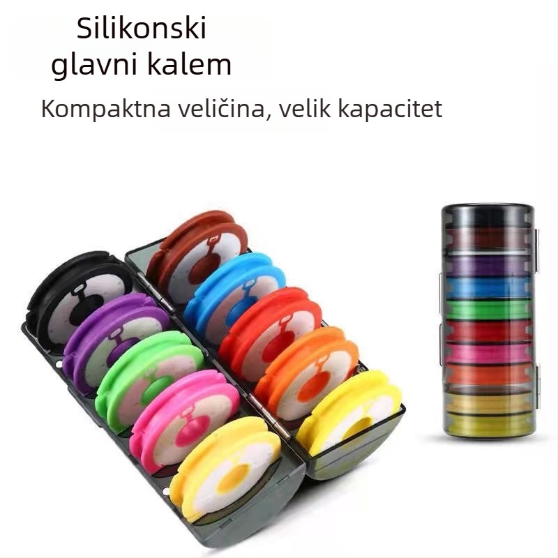 Silikonska kutija za glavnu špulnu ribarske linije, dvostruka duga, špulja 4-16, velika, izdržljiva.