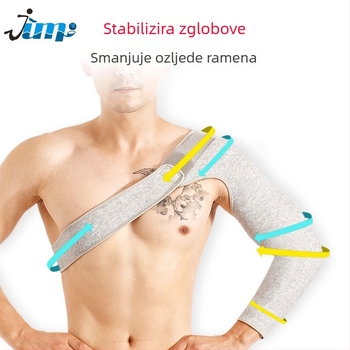 Ramen bandaž s prilagodljivom kompresijskom trakom, za iščašeno rame, zaštita podlaktice i lakta, sportska podrška ramenu