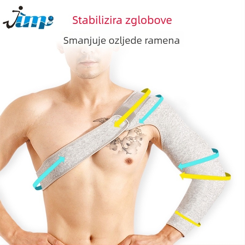 Ramen bandaž s prilagodljivom kompresijskom trakom, za iščašeno rame, zaštita podlaktice i lakta, sportska podrška ramenu