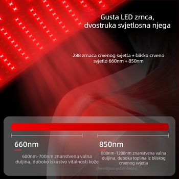 Šal terapije crvenim svjetlom 660 nm i infracrvenim grijanjem za rame i vrat, prijenosni kućni uređaj za uporabu