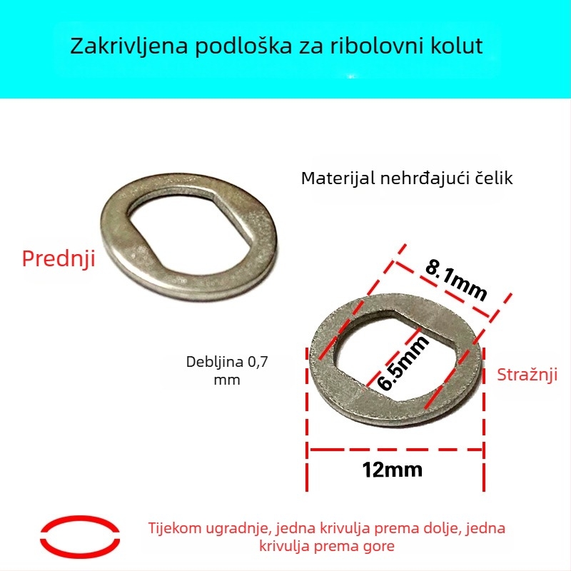 Modificirani Abu Garcia ribarski navijač — zvjezdasti kočnica, šuplja, opružna ploča, bubanj, kapljica točka, željezni pločasti kotač