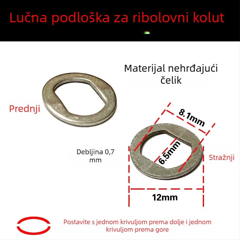 Modificirani Abu Garcia ribarski navijač — zvjezdasti kočnica, šuplja, opružna ploča, bubanj, kapljica točka, željezni pločasti kotač