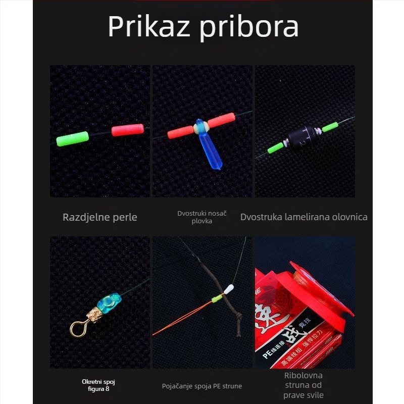 Silikonski set za ribolov – glavna linija s PE ojačanjem, crvena osovina