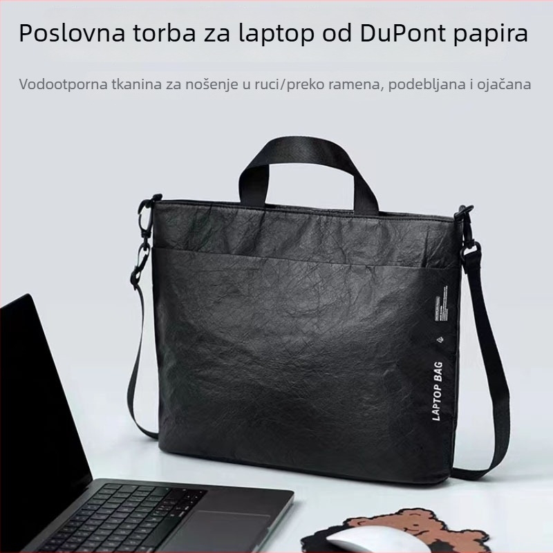 DuPont papirnata laptop torba s ručkom, preko ramena i crossbody, muška poslovno-opuštena torba za prijenosnik, mogućnost logotipa