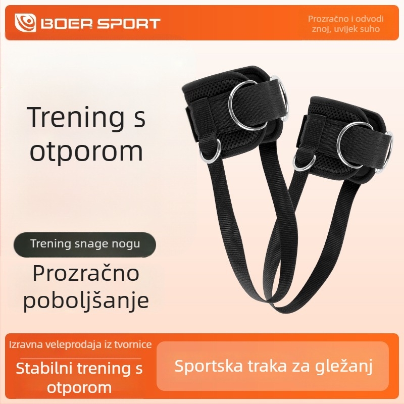 Boer fitness gantry za trening nogu i bokova uz zaštitu gležnja, trake za noge i prsteni za stopala