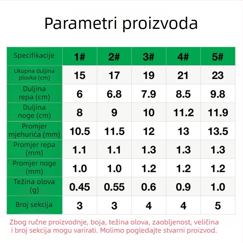 Yihu Bublasti plutac za struje — ručno oblikovan, visoka osjetljivost, debeli plutac za plitke vode