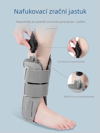 Naduvljivi gležni ortoz s airbagom za podršku pri uganu gležnja, stabilizaciju zgloba i korekciju varus/valgus