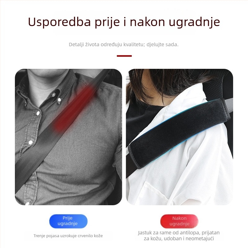 Jastučići za rameni dio sigurnosnog pojasa automobila, plišani s cartoon dizajnom, unutarnji dodatak, paket od dva
