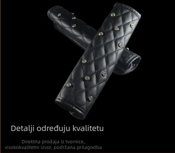 Diamantno ukrašen jastučić za ramenski pojas automobila, kožni ukras