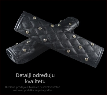 Diamantno ukrašen jastučić za ramenski pojas automobila, kožni ukras