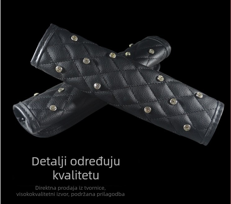 Diamantno ukrašen jastučić za ramenski pojas automobila, kožni ukras