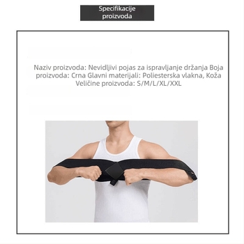 Traka za trening leđa i korekciju držanja, podrška ramena, za fitness i trčanje
