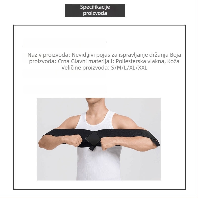 Traka za trening leđa i korekciju držanja, podrška ramena, za fitness i trčanje