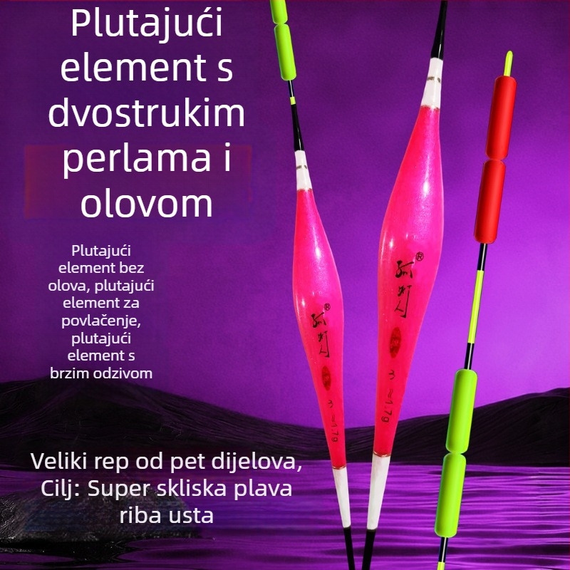 Plovak bez olova, s izražajnim vizualnim dizajnom, samostojeći za velike ribe, s dvostrukim perlicama