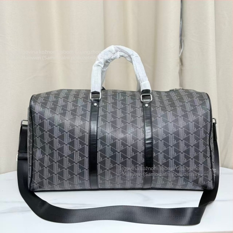 Unisex putna torba, kapacitet 20–35 L, PVC tijelo s teksturom Lychee kože, geometrijski uzorak, odvojeni odjeljak za cipele