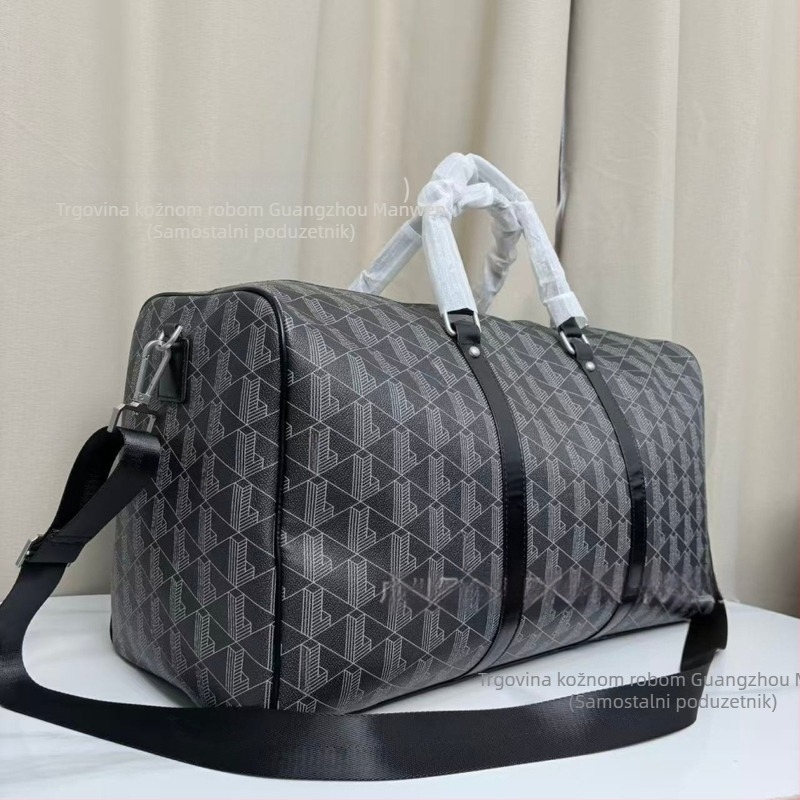 Unisex putna torba, kapacitet 20–35 L, PVC tijelo s teksturom Lychee kože, geometrijski uzorak, odvojeni odjeljak za cipele