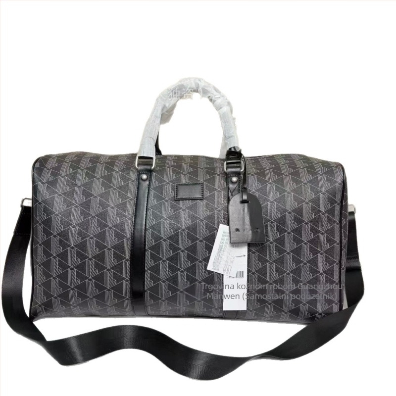 Unisex putna torba, kapacitet 20–35 L, PVC tijelo s teksturom Lychee kože, geometrijski uzorak, odvojeni odjeljak za cipele
