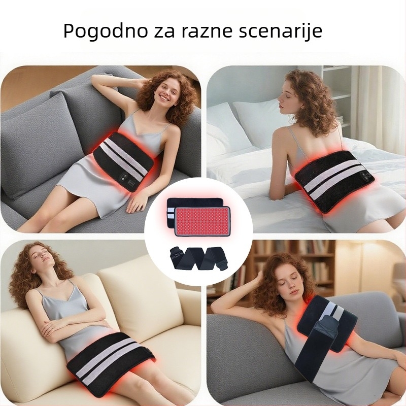 Mini fizioterapijska podloga s 120 LED, crvena svjetlost za struk i rameni jastučić, infracrveno grijanje za terapiju