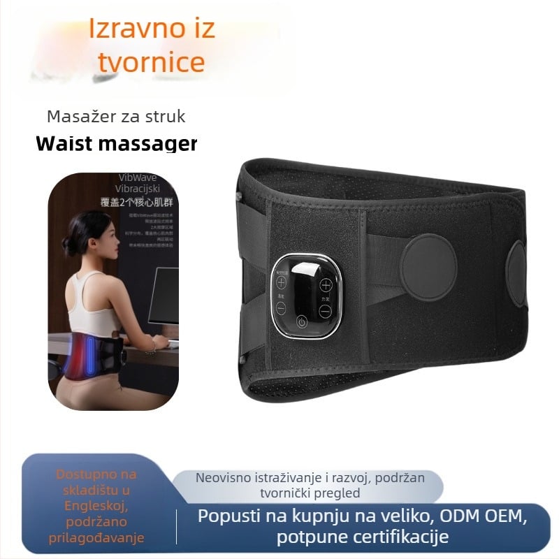 Masažer za struk s grijanjem i vibracijom, pojas topline s crvenim svjetlom i inteligentnom kontrolom temperature