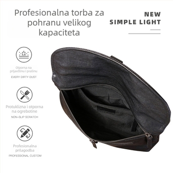 Muška torbica za rame od prave kože, crossbody torba od prvog sloja biljno obrađene kože, casual i svestrana 9846