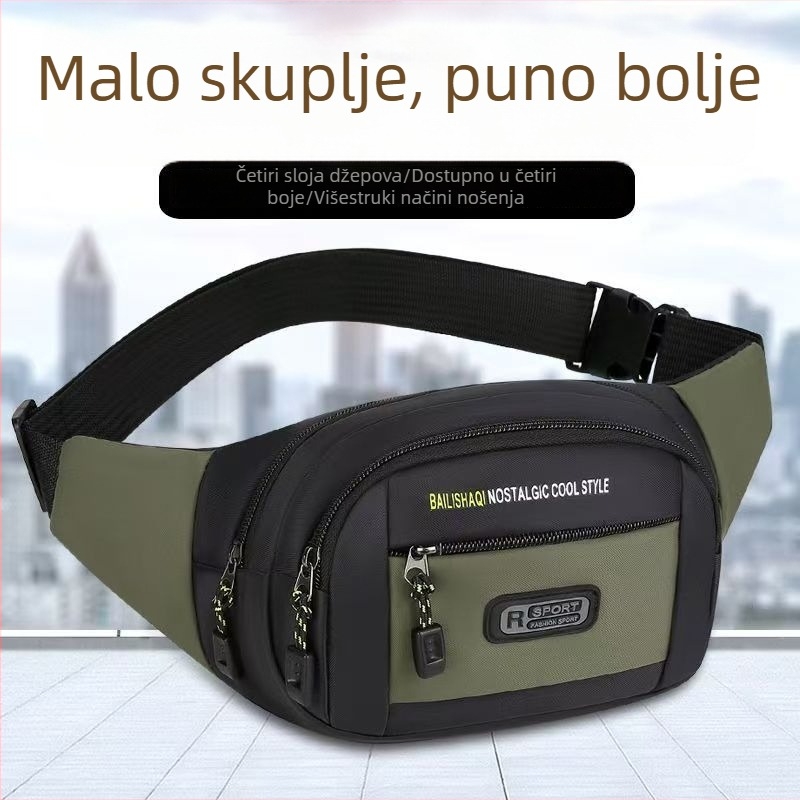 Višeslojna praktična torbica za telefon od Oxford tkanine, stilna i otporna na habanje, muška torba za outdoor upotrebu, lagana i jednostavna za nošenje preko ramena