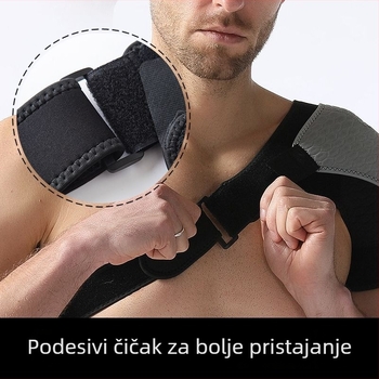 Sportska potpora ramena za jedno rame – protiv izloma, rehabilitacija, zagrijavanje (košarka i badminton)
