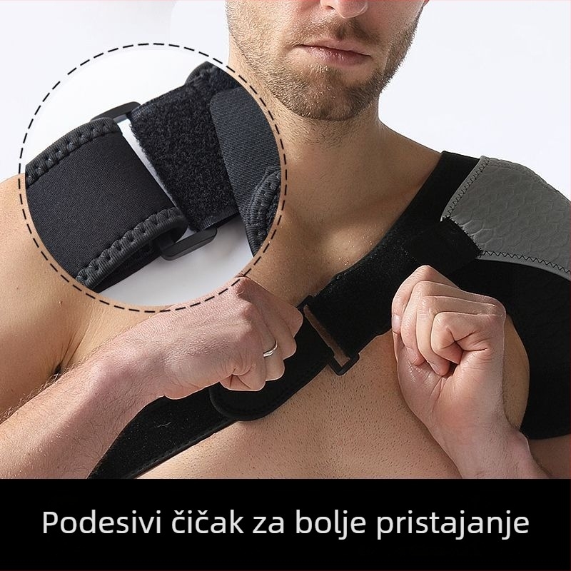 Sportska potpora ramena za jedno rame – protiv izloma, rehabilitacija, zagrijavanje (košarka i badminton)
