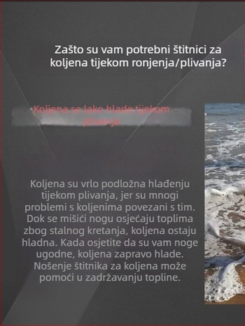 Prošireni štitnik za koljeno, 3 mm debljine, topao i otporan na hladnoću – za zimsko plivanje, snorkeling i ronjenje, uredska upotreba