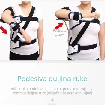 Prilagodljiva ramenska ortoza za abdukciju ramena, podrška zgloba ramena