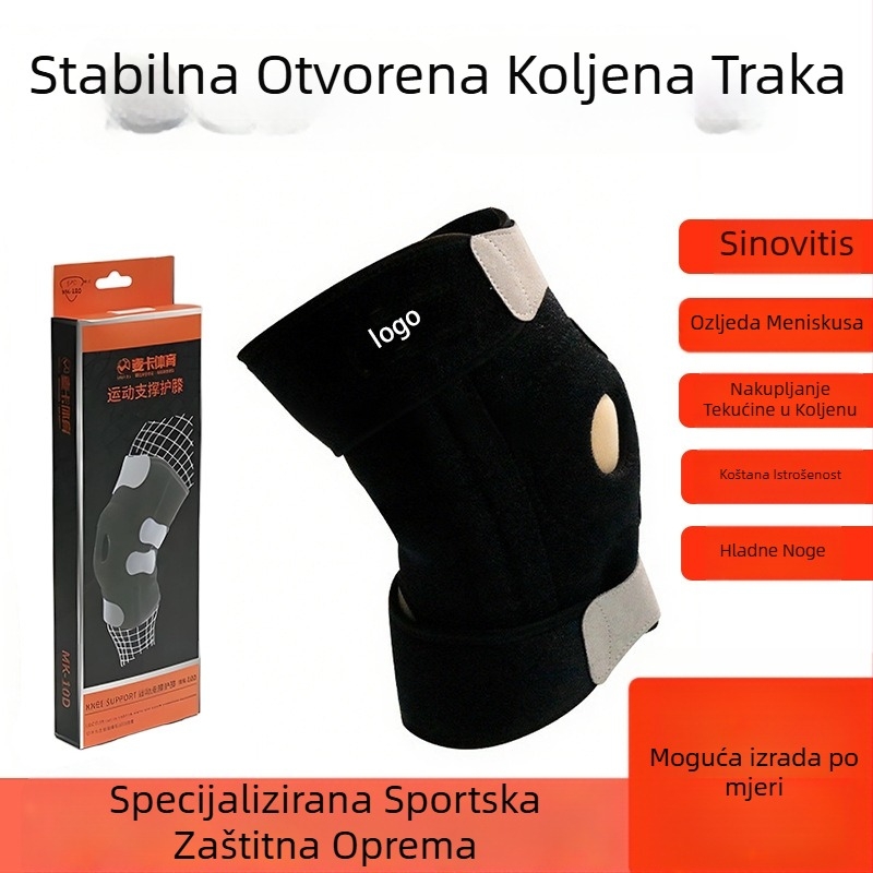 Pletene sportske koljenaste štitnike s kompresijskim remenom za košarku, trčanje, fitness i biciklizam – prozračni, kompresivni