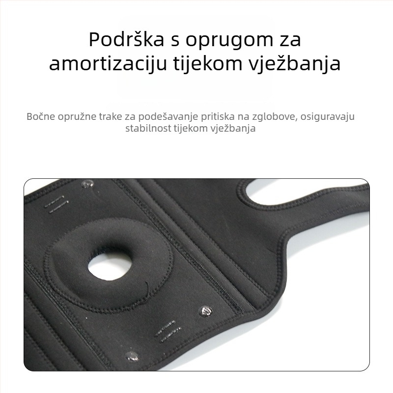Pletene sportske koljenaste štitnike s kompresijskim remenom za košarku, trčanje, fitness i biciklizam – prozračni, kompresivni