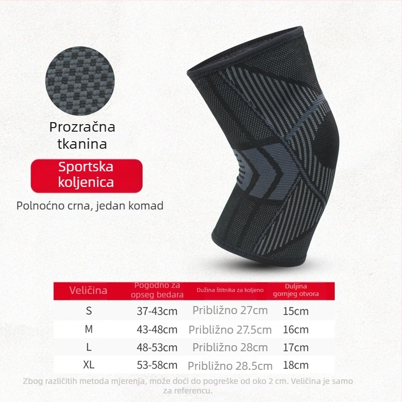 Dvostruko reljefni protuklizni koljeni štitnici, prozračni najlon, za biciklizam, trčanje, preskakanje užeta, planinarenje i fitness