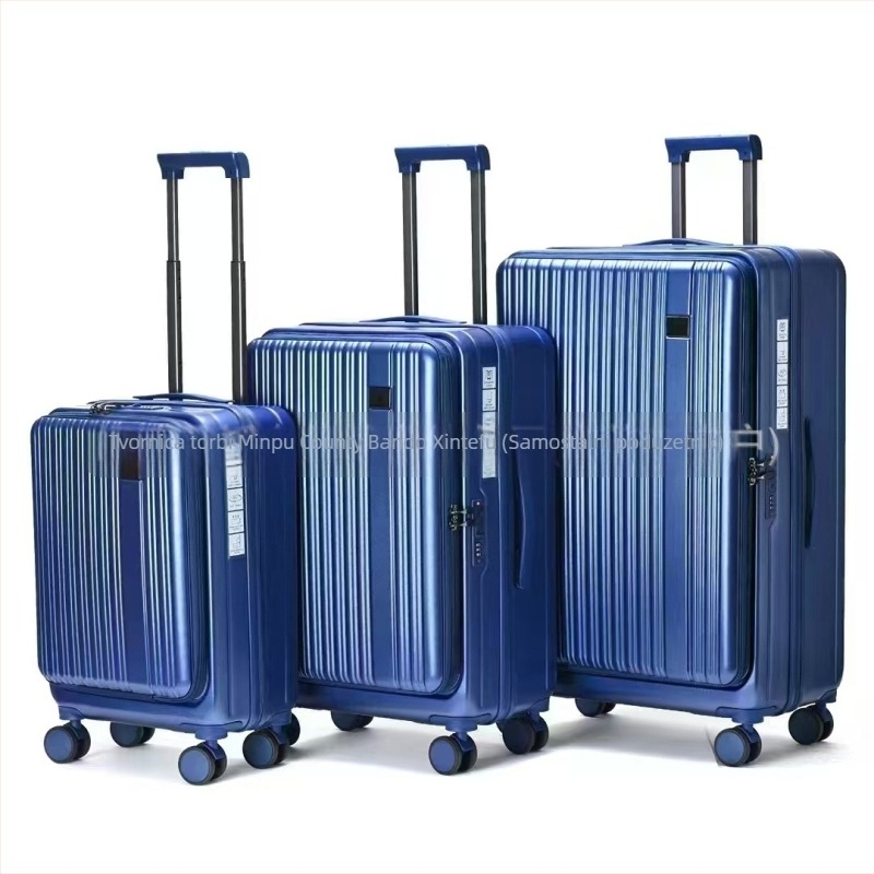 3-djelni set kofera s prednjim otvorom, tvrd ABS+PC, 36-55 L, 4 kotača, proširiv, s mogućnošću zaključavanja, Oxford podstava