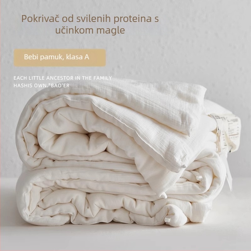 Jastuk od 100% pamuka s 20% proteina svilene, nježna toplina za proljeće i jesen, svježa za ljeto, debela zima, podijeljena deka, punilo svila mulberry, twill tkanina, 3–3,5 kg