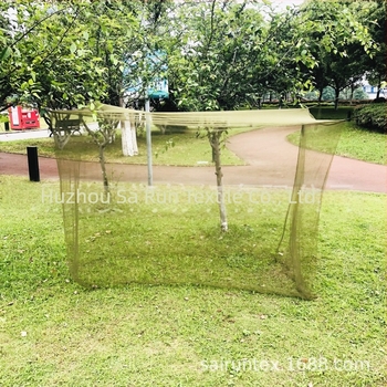 Vanjski jednoposteljni sklopivi krevet s mrežom protiv komaraca, vojnozelena, za putovanja, dimenzije 200×90×180 cm