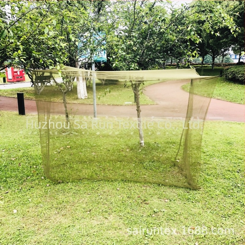 Vanjski jednoposteljni sklopivi krevet s mrežom protiv komaraca, vojnozelena, za putovanja, dimenzije 200×90×180 cm
