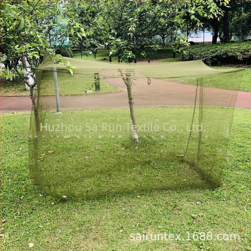 Vanjski jednoposteljni sklopivi krevet s mrežom protiv komaraca, vojnozelena, za putovanja, dimenzije 200×90×180 cm