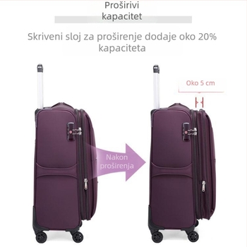Swiss Army Knife kofer na kolima od platna, mekani, Oxford platno, unisex, TSA kombinacijski brava, poslovno putovanje
