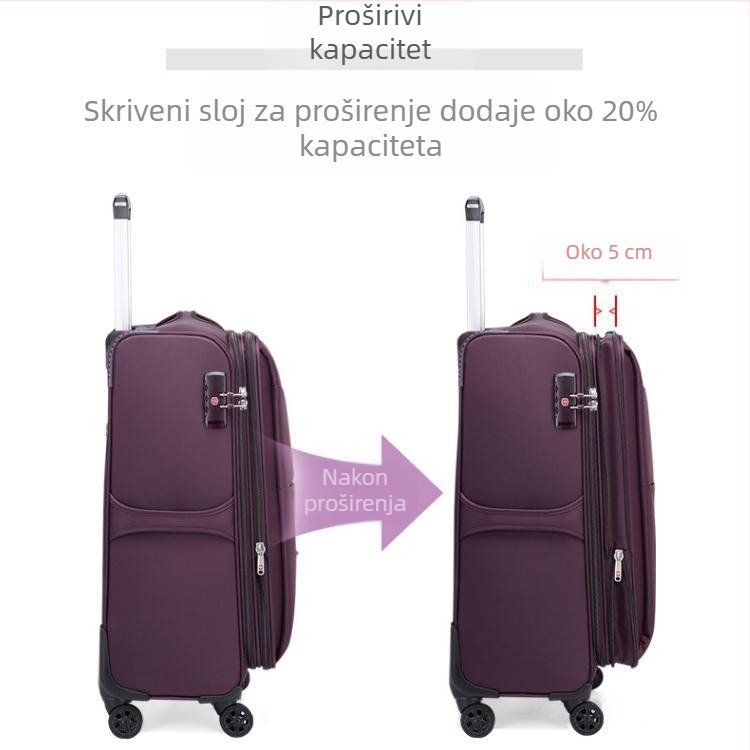 Swiss Army Knife kofer na kolima od platna, mekani, Oxford platno, unisex, TSA kombinacijski brava, poslovno putovanje