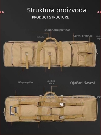Taktička višefunkcionalna torba za ljubitelje outdoor aktivnosti i vojne entuzijaste, modularni ruksak s podtorbom