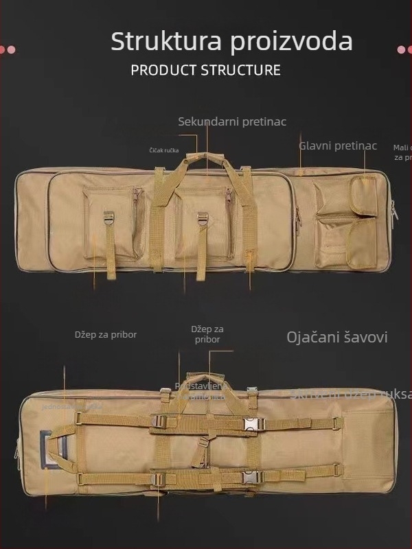 Taktička višefunkcionalna torba za ljubitelje outdoor aktivnosti i vojne entuzijaste, modularni ruksak s podtorbom