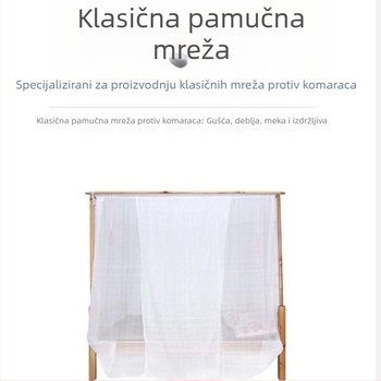 Staromodna pamučna mreža protiv komaraca, s jednim vratima, debela tkanina, otporna na prašinu za studentski dom s katnim krevetom