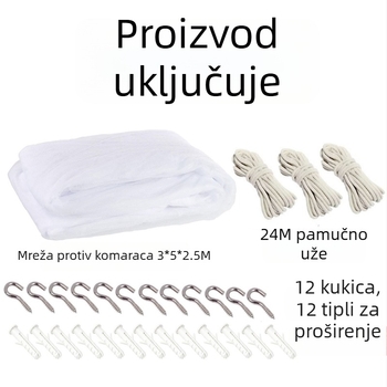 Ljetna ekstra velika vanjska mreža protiv komaraca, pravokutna za vrtni paviljon, zaštita biljaka od insekata, kampiranje i piknik šator