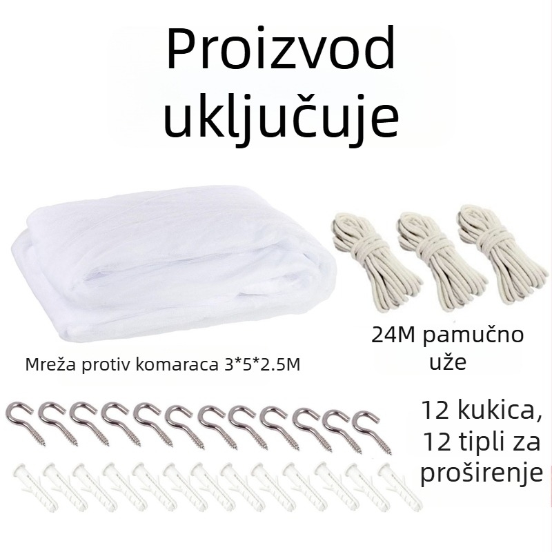 Ljetna ekstra velika vanjska mreža protiv komaraca, pravokutna za vrtni paviljon, zaštita biljaka od insekata, kampiranje i piknik šator