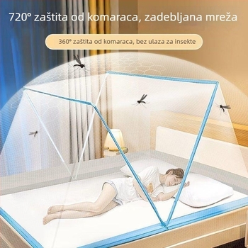 Mreža protiv komaraca za kat kreveta, bez ugradnje, izvlačna i sklopiva