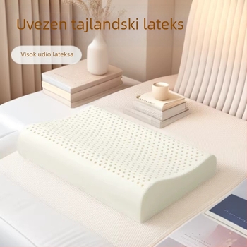 Jastuk od lateksa za masažu vrata za odrasle, pravokutni oblik, 90% prirodni lateks, visina 10–15 cm, pakiranje u poklon kutiju