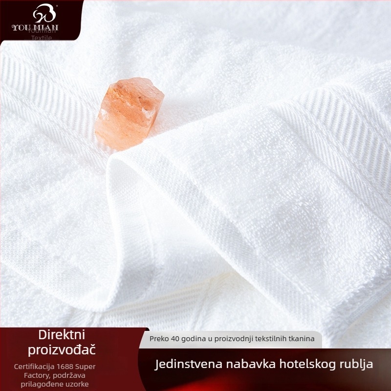 Hotelski ručnici od 100% pamuka, bijeli spiralni saten 16s, kvadratni ručnici za lice i tijelo