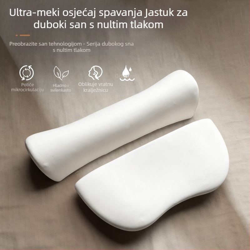 Jastuk od memorijske pjene za potporu vratu, spor odziv, oblačast oblik, korekcija držanja, dvostruka pozicija