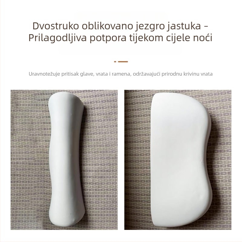 Jastuk od memorijske pjene za potporu vratu, spor odziv, oblačast oblik, korekcija držanja, dvostruka pozicija