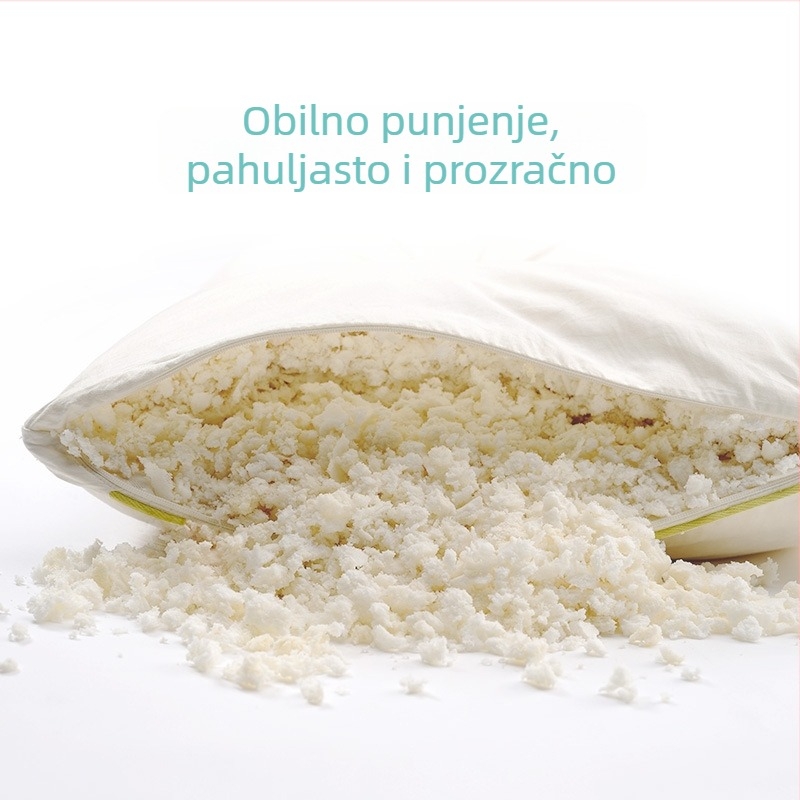 Royal prirodni zdrobljeni lateks jastuk za odrasle, podrška vrata, pravokutno jezgro jastuka, prilagodljivo